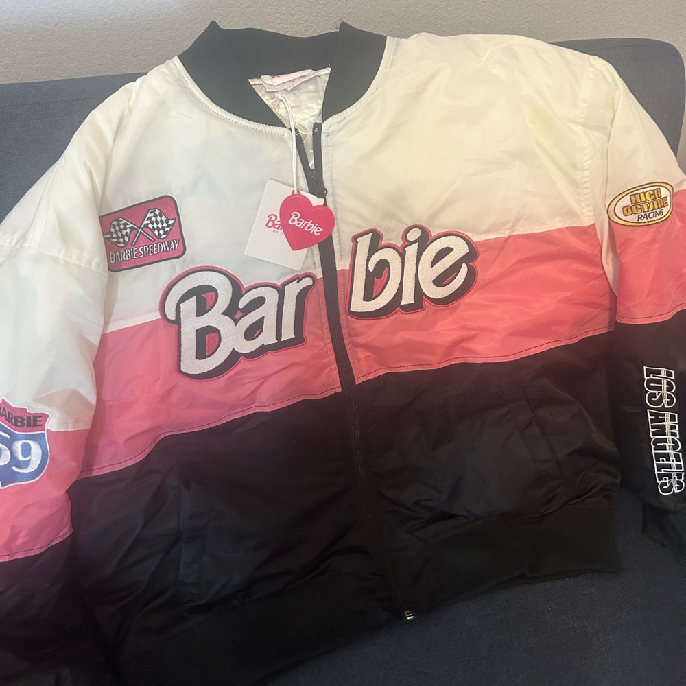 Barbie racing bomber jacket